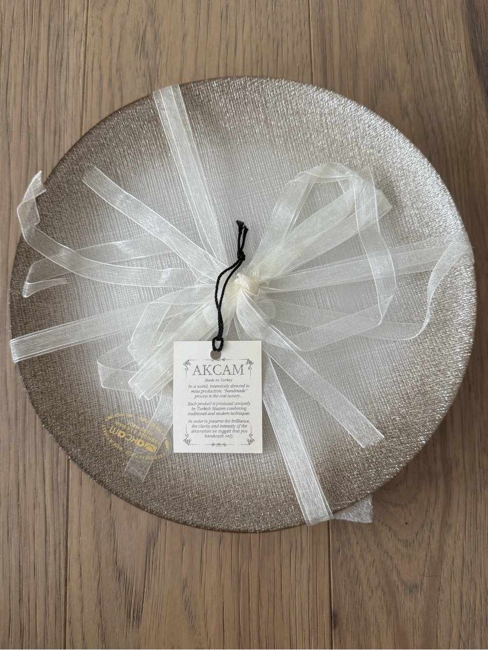 AKCAM Decorative Round Charger Plate in Champagne (4 in set)
